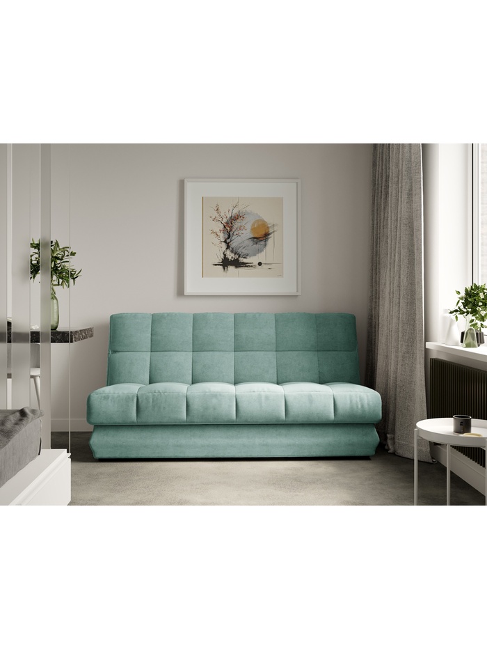 Диван прямой «Фишт», пружинный блок, книжка, цвет мятный ultra mint