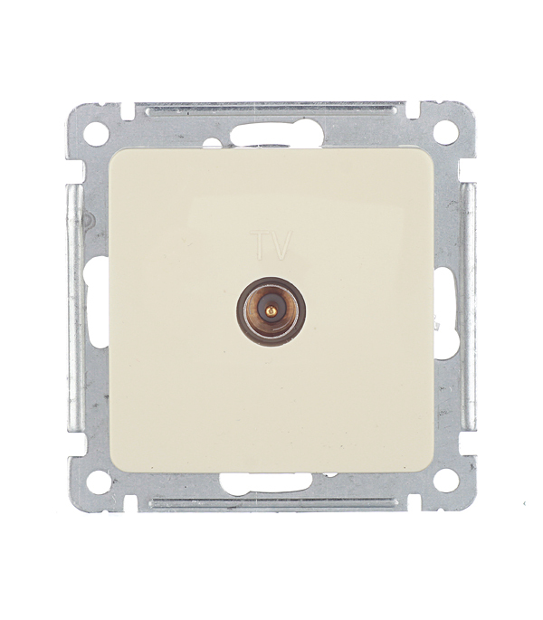 Розетка телевизионная Hegel Master встраиваемая слоновая кость (РСТВ-401-01)