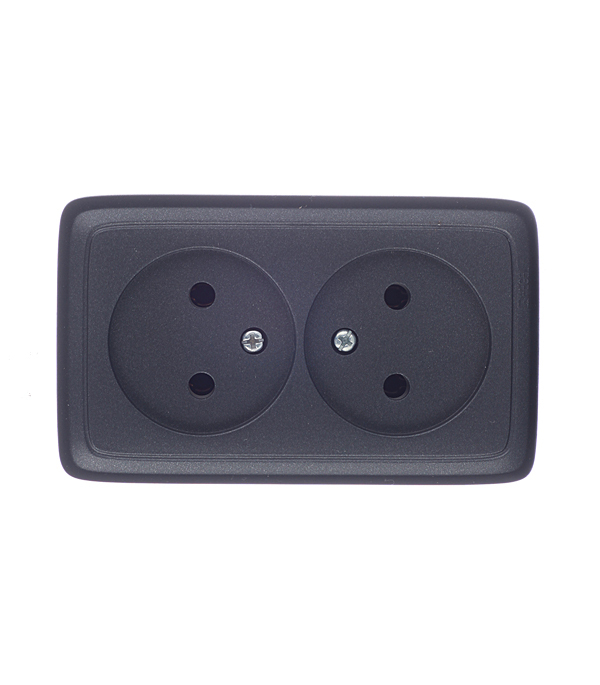 Розетка Hegel Alfa накладная черная (РА16-143-08)