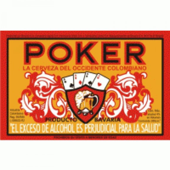 Poker cerveza, etiqueta antigua Logo