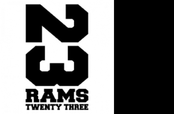 RAMS 23 black white Logo