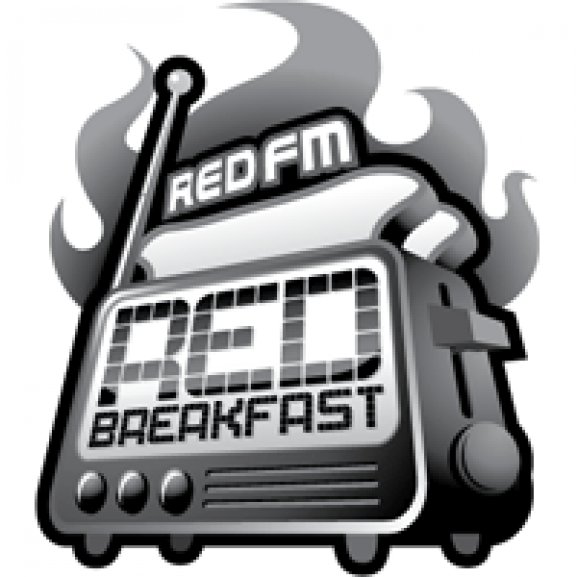 RedFM Red Breakfast Black & White Logo