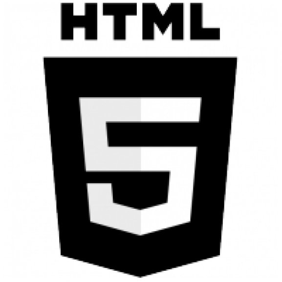 HTML5 with wordmark black&white Logo