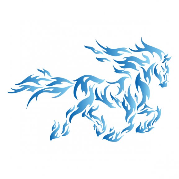 Blue fire horse Logo