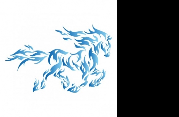 Blue fire horse Logo