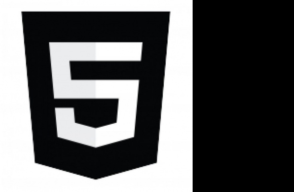 HTML5 without wordmark black&white Logo